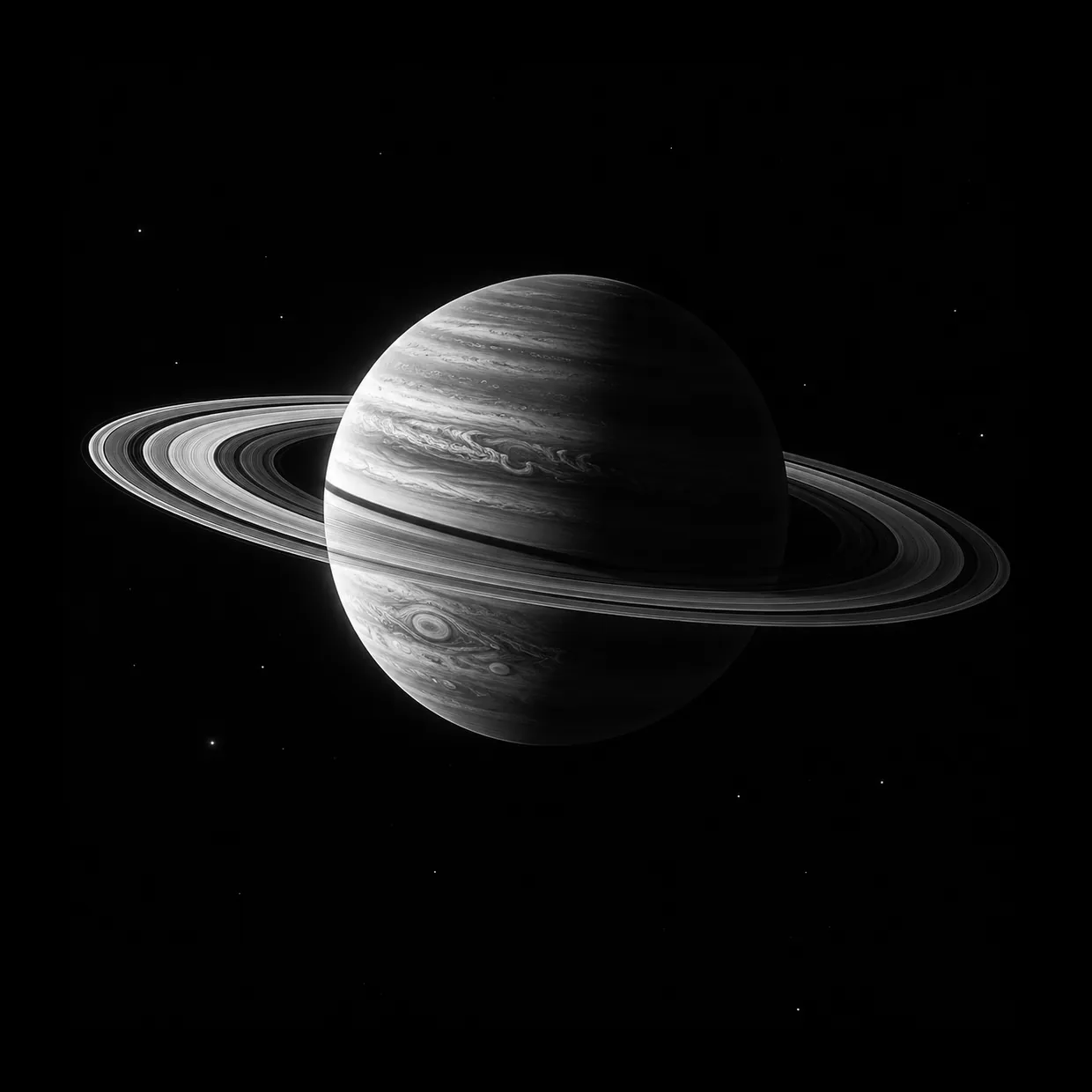Planeta con anillos en el centro del espacio